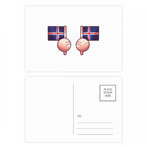 Iceland Flag Island Country Postcard Set Birthday Mailing Thanks Greeting Card