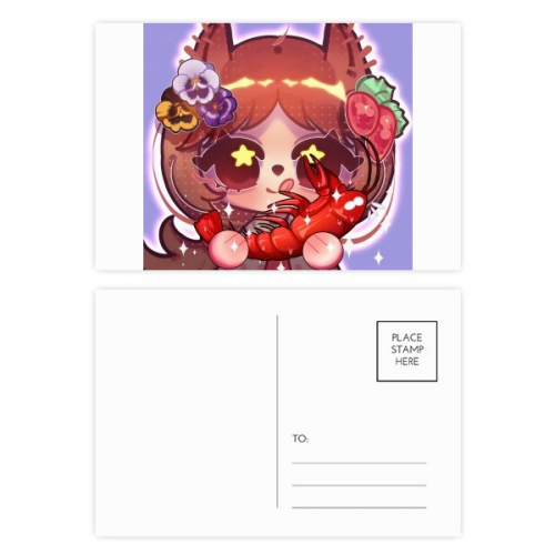 Squirrel Iceland Lobster Food Postcard Set Birthday Mailing Thanks Greeting Card