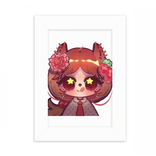 Squirrel Subshrubby Peony Flower Desktop Photo Frame Picture Display Decoration Art Painting