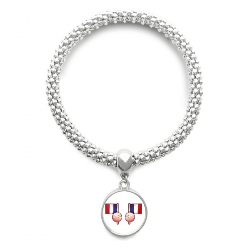 france flag eu sliver bracelet pendant jewelry chain adjustable bangle