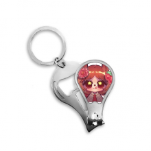 Squirrel Subshrubby Peony Flower Fingernail Clipper Cutter Opener Key Chain Scissor