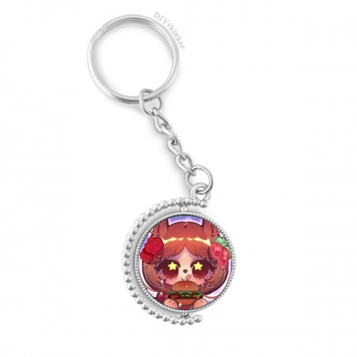 squirrel hamburger usa amerotatable keyholder  disc accessories chain clip