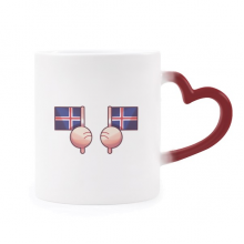 iceland flag island country heat sensitive mug red color changing stware cup