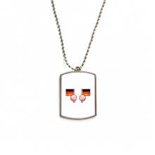 Germany Flag Stainless Steel Chain Dog Tag Pendant Pet Necklace