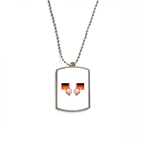 Germany Flag Stainless Steel Chain Dog Tag Pendant Pet Necklace