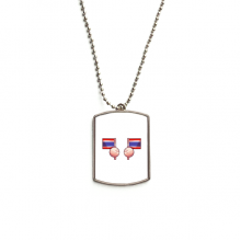 Thailand Flag Asia Stainless Steel Chain Dog Tag Pendant Pet Necklace