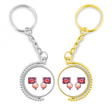 britain flag eu uk rotating key chain  accessory couple keyholder