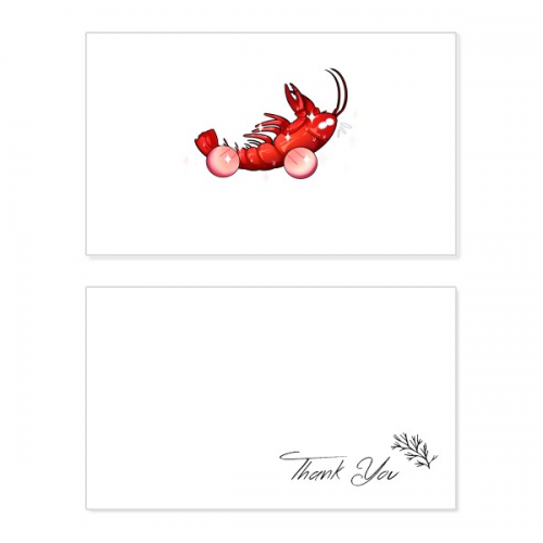 Iceland Lobster Food Thank You Card Birthday Paper Greeting Wedding Appreciation