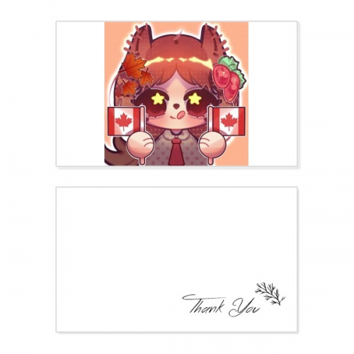 squirrel canada flag maple  thank you card birthday paper greeting wedding appreciation