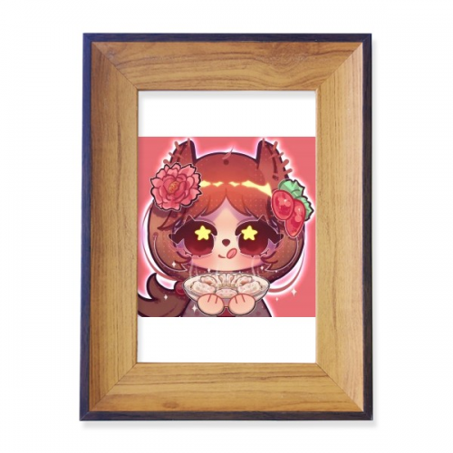 Squirrel China Dumpling Food Photo Frame Exhibition Display Art Desktop Painting