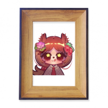 松鼠荷花波点 相框桌面展示架艺术摆件