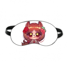 Squirrel Red Rose Wave Point Sleep Eye Shield Soft Night Blindfold Shade Cover