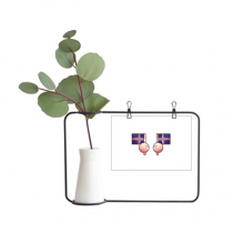Iceland Flag Island Country Metal Picture Frame Cerac Vase  Decor
