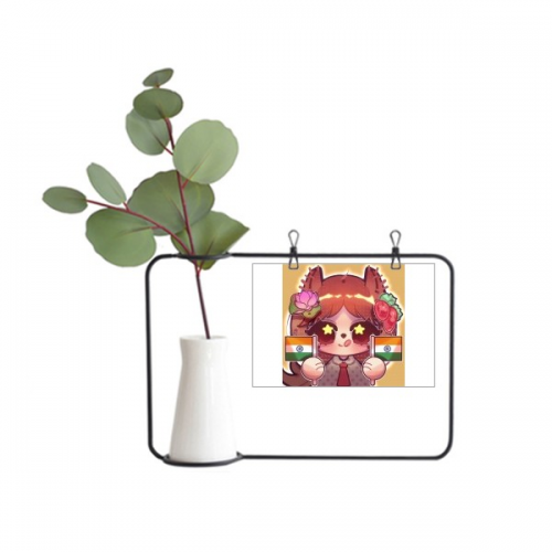 Squirrel Flag Lotus Metal Picture Frame Cerac Vase  Decor