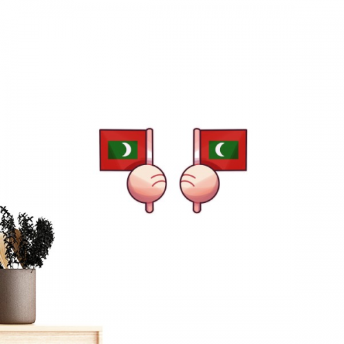 马尔代夫国旗岛 墙贴纸壁纸橱窗装饰贴画不干胶