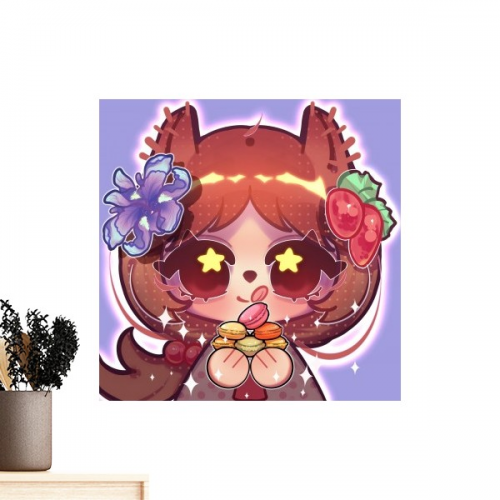 Squirrel France Macaroon Food Vinyl Wall Decoration Sticker Poster Wallpaper Decal Self Adhesive