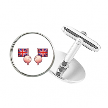 英国旗欧洲 圆形饰钉衬衫袖扣