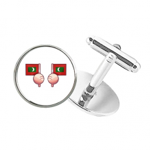 Maldives Flag Islands Cuff Clip Stud Accessory Cufflinks Sleeve Button