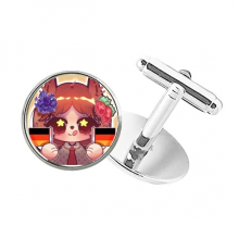 Squirrel Germany Flag Cornflower Cuff Clip Stud Accessory Cufflinks Sleeve Button