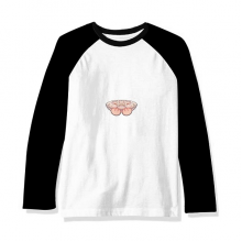 中国水饺食物 长袖黑白上衣连肩T恤衫