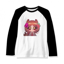 Squirrel Rose Wave Point Long Sleeve Top Raglan T-shirt Cloth