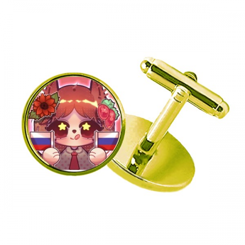 松鼠俄罗斯国旗向日葵 饰钉商务衬衫金属袖扣金色 松鼠俄罗斯国旗向日葵 饰钉商务衬衫金属袖扣金色