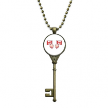 加拿大国旗北美 复古钥匙项链吊坠锁骨链