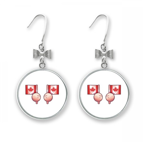 canada flag north amebow ears drop stud pierced hook
