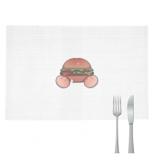 America Hamburger US Placemat Pad Kitchen Woven Heat Resistant Cushion Rectangle