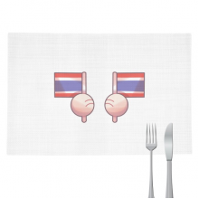 Thailand Flag Asia Placemat Pad Kitchen Woven Heat Resistant Cushion Rectangle