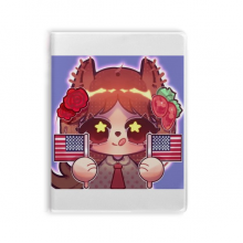 松鼠美国旗玫瑰花 套胶本笔记日记本子手账