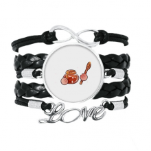 加拿大蜂蜜食物 黑色皮革手链永恒爱礼品礼物