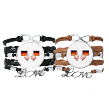 germany flag bracelet hand strap leather  wristband double set