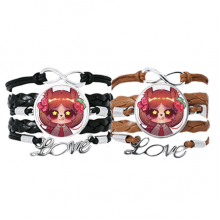 squirrel roses bracelet hand strap leather  wristband double set