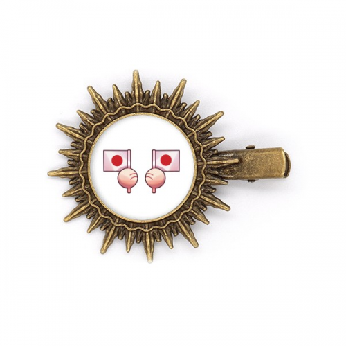 Japan Flag Asia Hairpin Sun Headwear Retro Metal Clips Pin