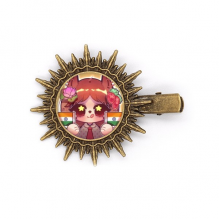 松鼠印度国旗荷花 发夹太阳头饰复古金属夹胸针