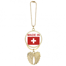 Switzerland Country Love Car Keychain Angel Wing Pendant
