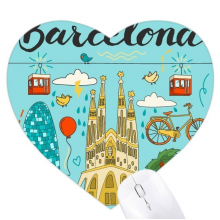 Barcelona Spanish Sagrada Falia Heart Mousepad Rubber Mat Game Office
