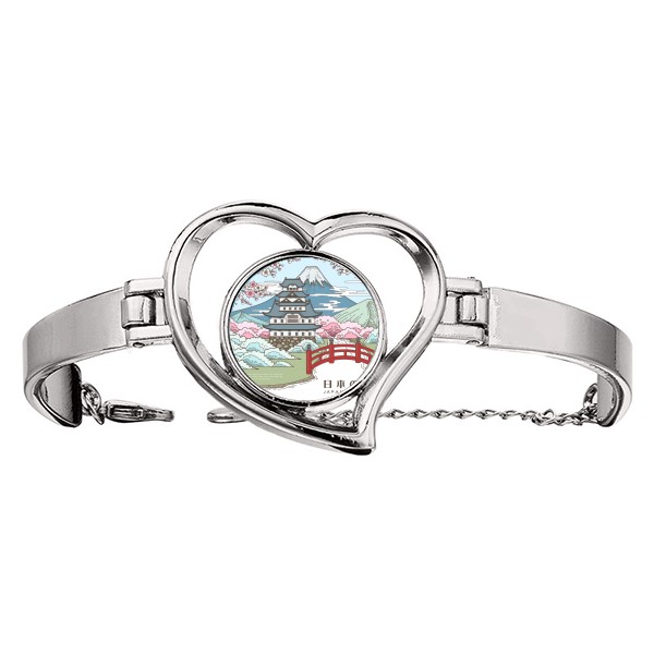 mount  japan ukiyo-e bracelet heart jewelry wire bangle