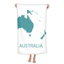 Australia Oceania Continent Outline Map Hand Towel Bath Facecloth Soft Cotton Washcloth