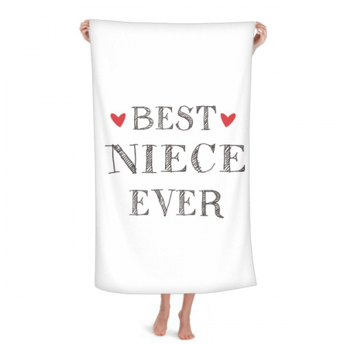 Best niece ever Quote Heart Hand Towel Bath Facecloth Soft Cotton Washcloth