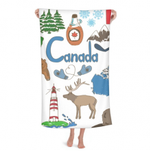 Canada Landscap Animals National Flag Hand Towel Bath Facecloth Soft Cotton Washcloth