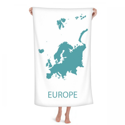 eu continent outline outline map Hand Towel Bath Facecloth Soft Cotton Washcloth