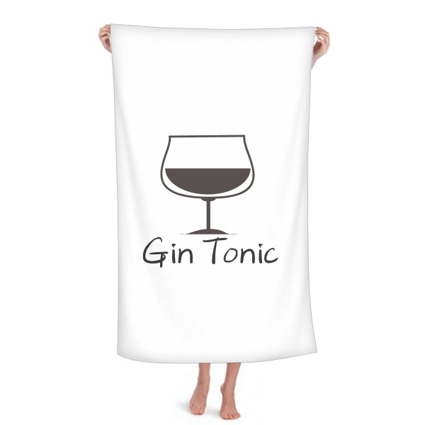 Outline Of Gin Tonic  Hand Towel Bath Facecloth Soft Cotton Washcloth
