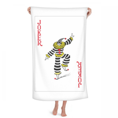 red playing cards pattern hand towel bath facecloth soft cotton washcloth