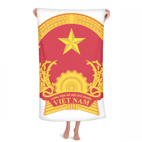 Vietnam Asia National Emblem Hand Towel Bath Facecloth Soft Cotton Washcloth