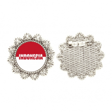 印度尼西亚国旗英文名 银色花朵胸针饰品别针