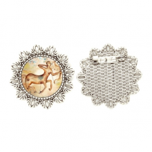 十一月十二月射手星座图案 银色花朵胸针饰品别针