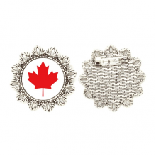 Red Maple  Canada Country Culture Symbol Silver Flower Brooch Hook Pin Breastpin