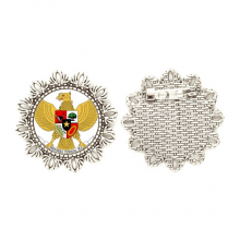 indsia national emblem country silver flower brooch hook pin breastpin